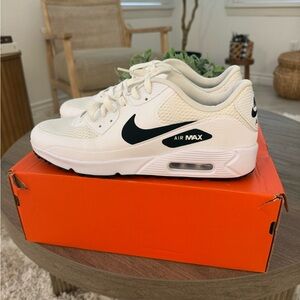 Nike Air Max White and Black Golf Shoes